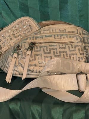 Steve Madden White Logo Pattern Crossbody Bag w/Coin Purse