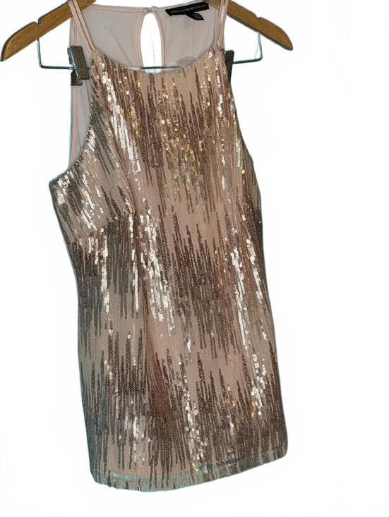 NWT White House Black Market Pale Sequin Sleeveless Halter