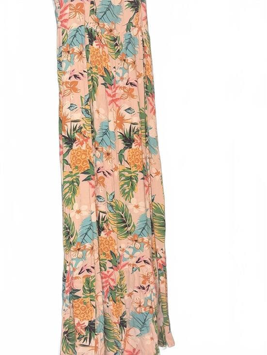 Skies are Blue - Tropical Print Maxi Dress Adjustable Straps