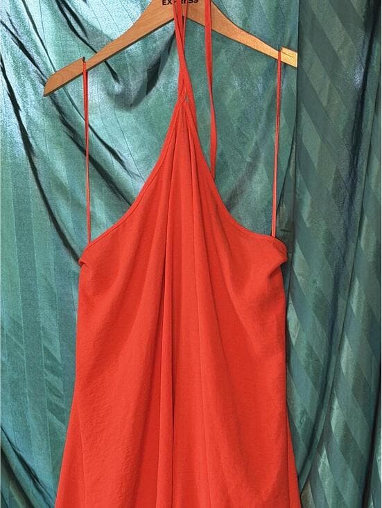 Beautiful Vince Camuto Orange Casual Halter Dress