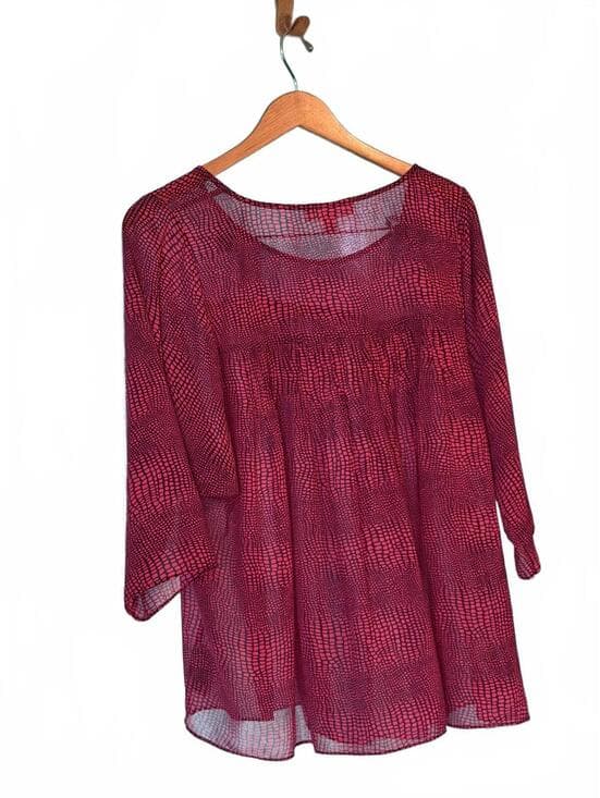Michael Kors Pink Patterned Long Sleeve Blouse
