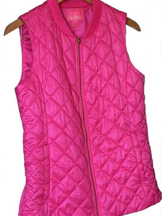 Lilly Pulitzer Payson Raz Berry Puffer Perfect Condition