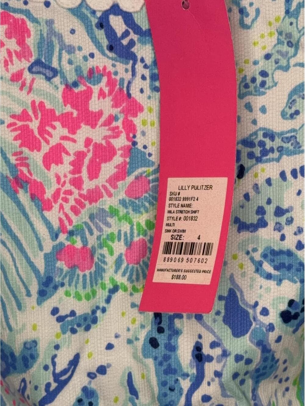 NWT Lilly Pulitzer Mila Stretch Shift Dress - Sink or Swim