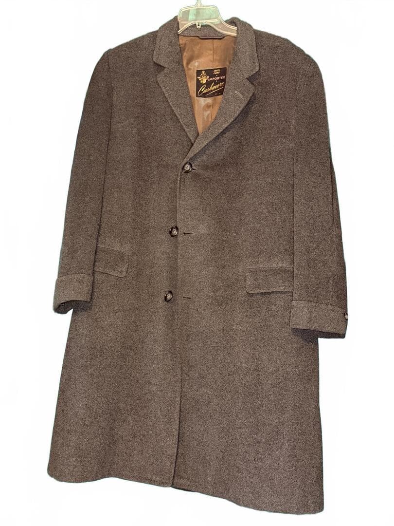 Vintage Porters New Orleans Cashmere Men Coat Grey/Copper 42
