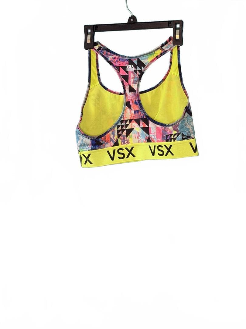 Victoria's Secret VSX Neon Yellow and Multicolor Sports Bra