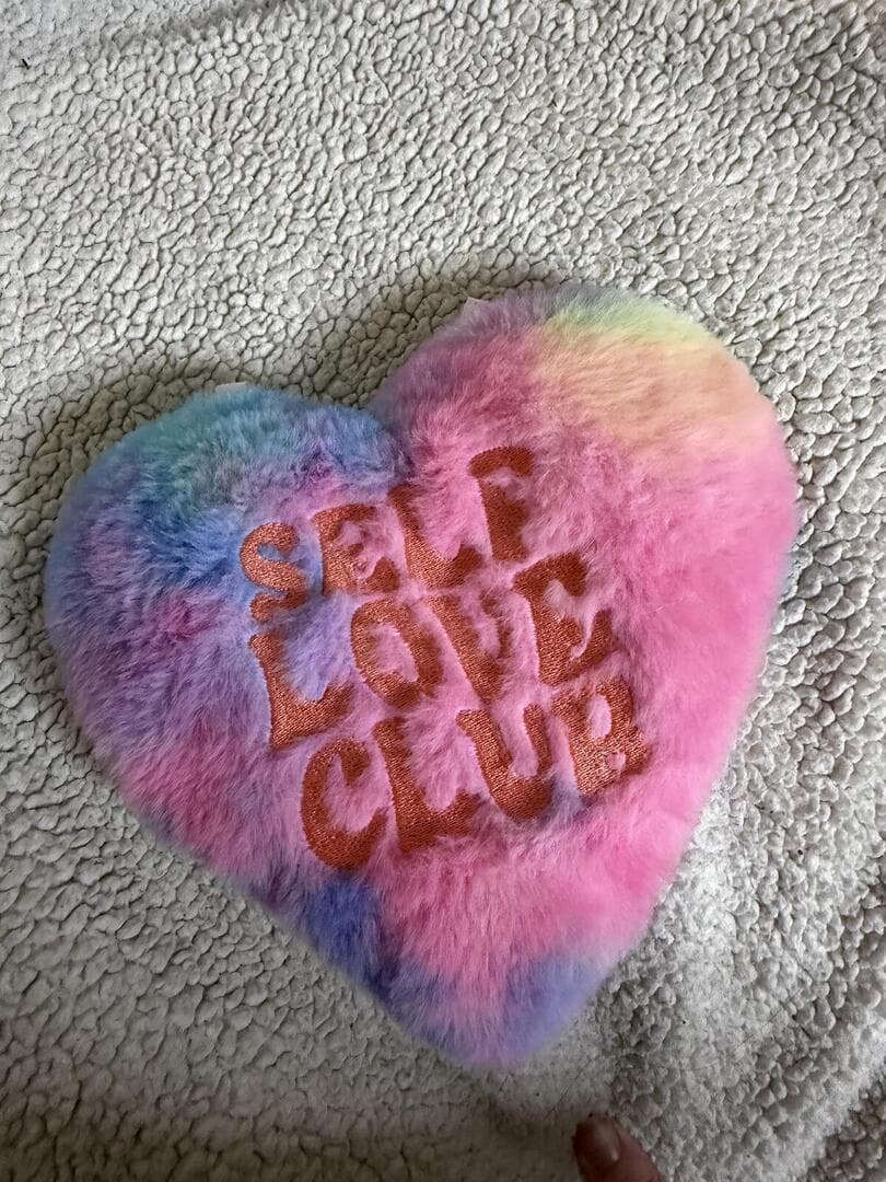 Self Love Club Rainbow Heart Plush Heating Pillow - Tie Dye Warmable Pack