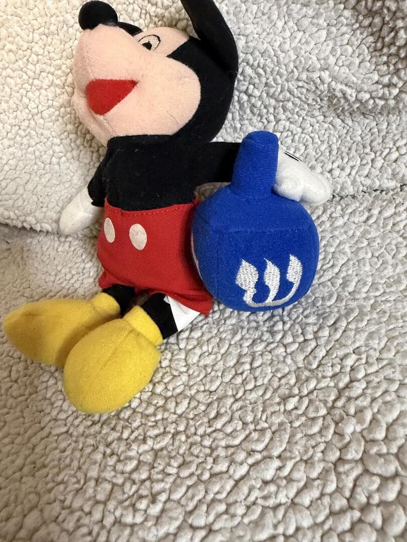 Vintage Disney Store Hanukkah Dreidel Mickey Mouse Plush 9" Holiday