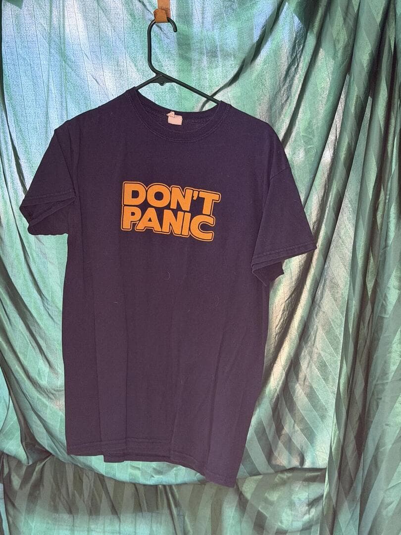 Navy Blue 'Don't Panic' Graphic T-Shirt