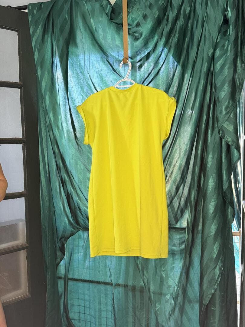 Yellow Short Sleeve Casual Dress