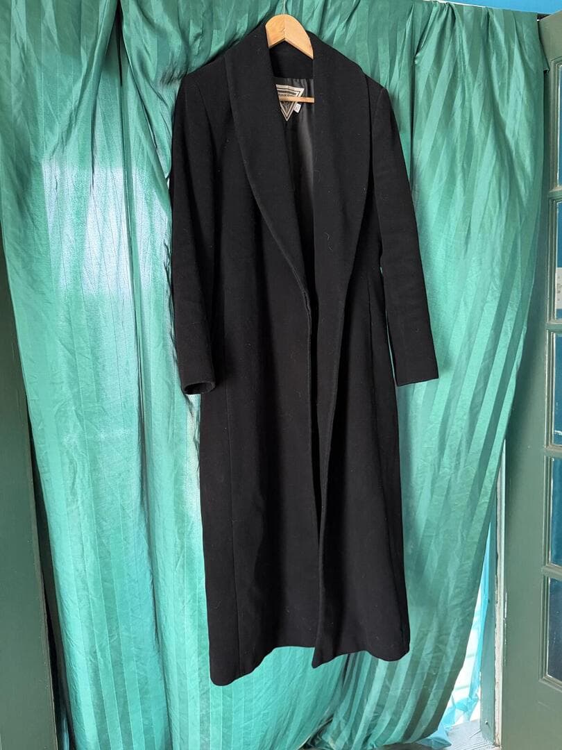 Vintage Marvin Richards Black Wool Winter Coat Womens 10