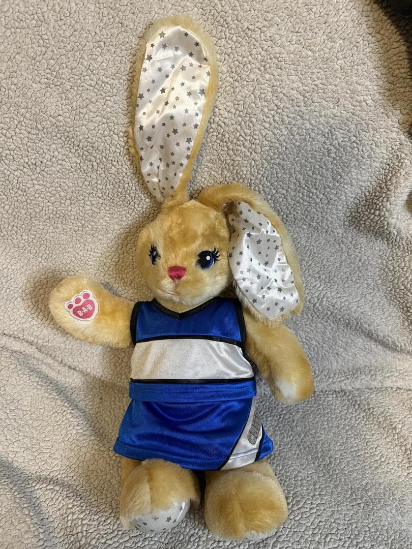 Build-A-Bear Pawlette Bunny Plush Blue Cheerleader Outfit Starry Ears