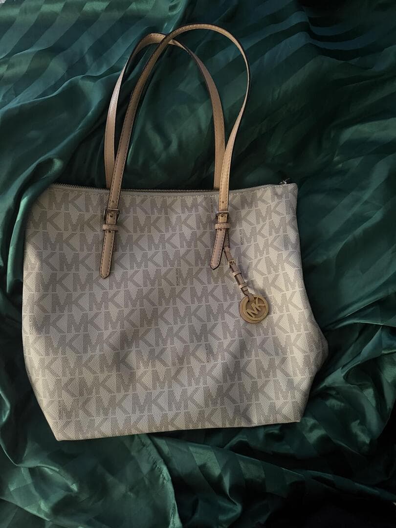 Michael Kors Signature Monogram Tote Bag - Beige