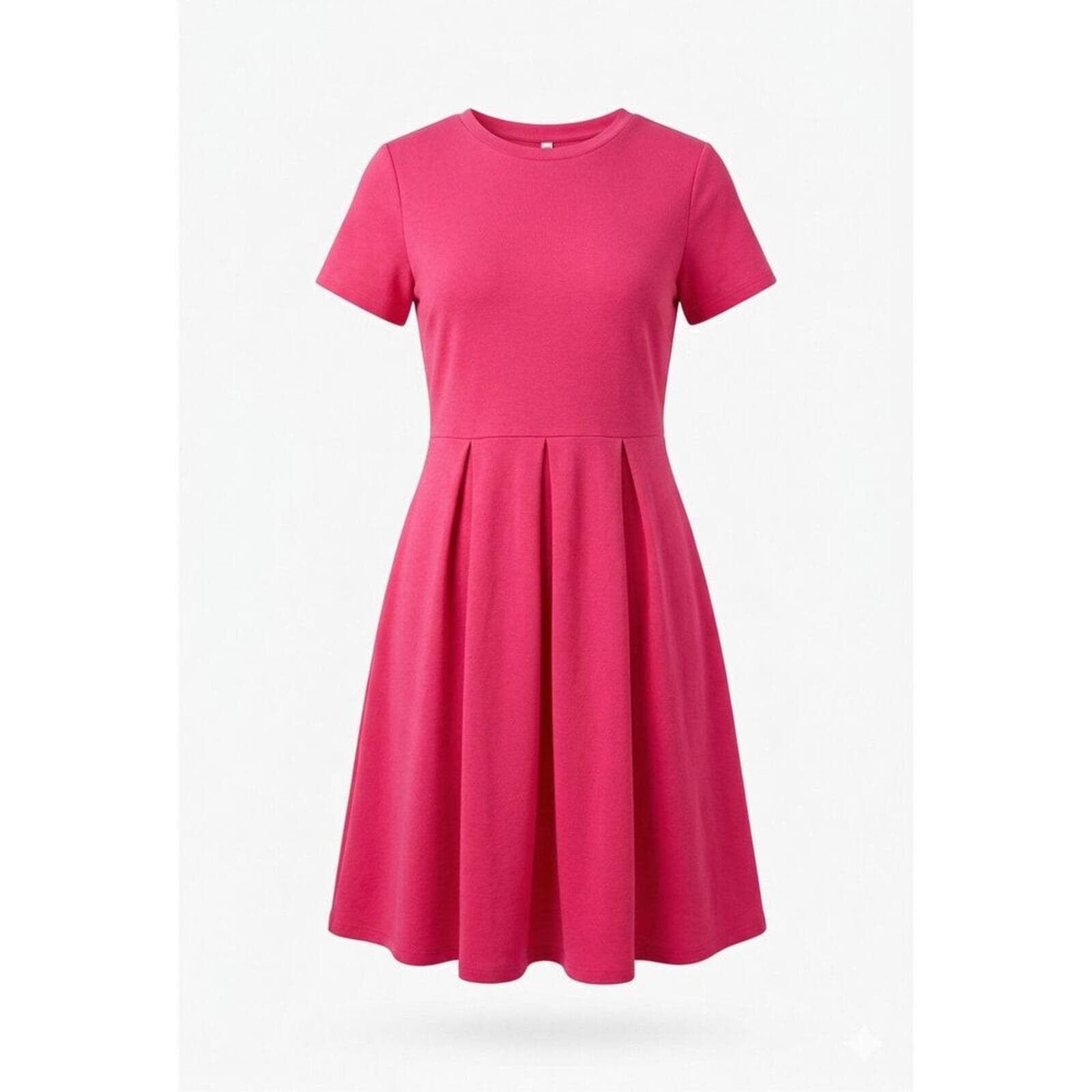 Womens Fit & Flare Dress Pleated Skater Pockets