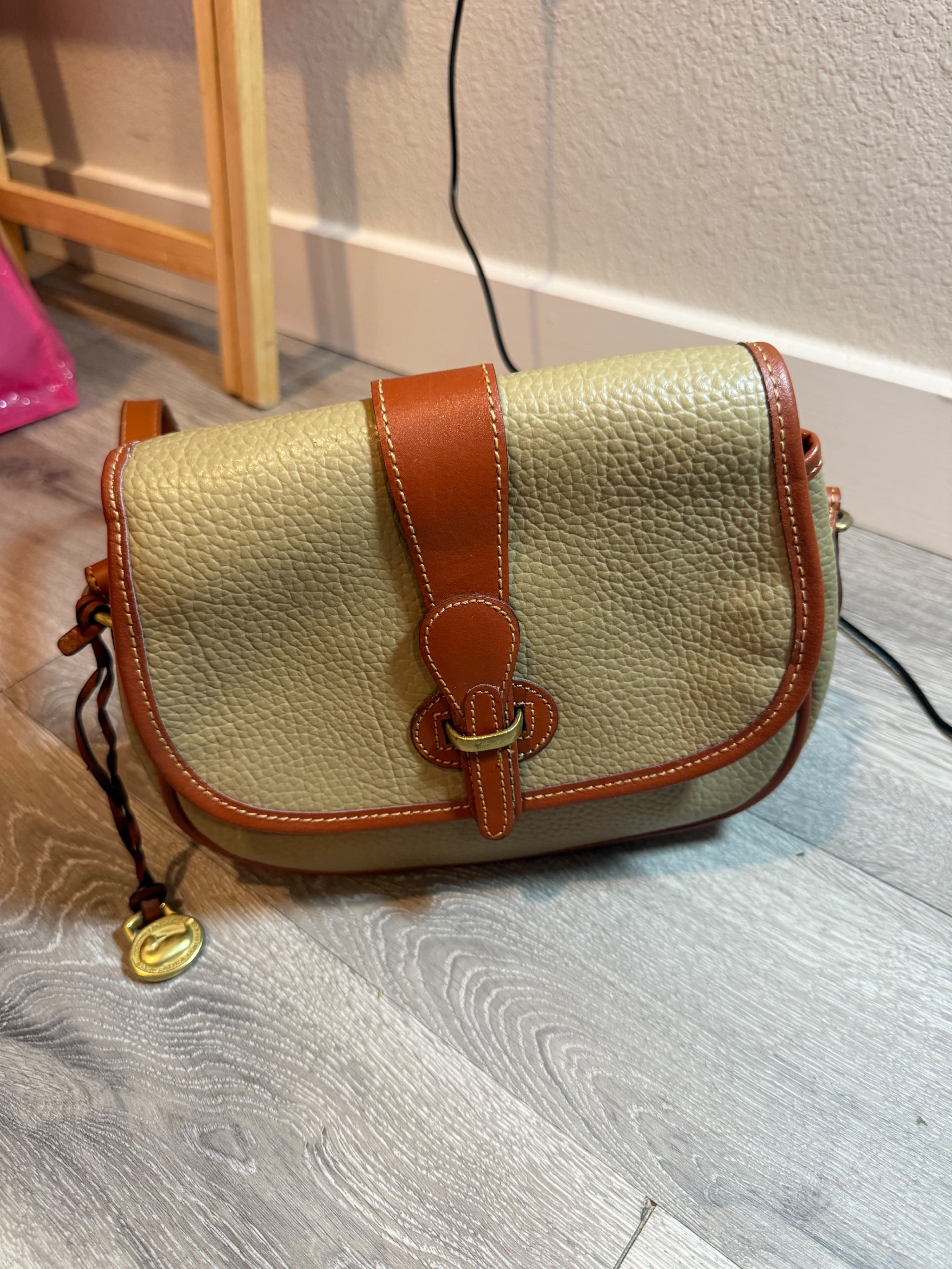 Vintage Dooney & Bourke Pebble Leather Crossbody Bag