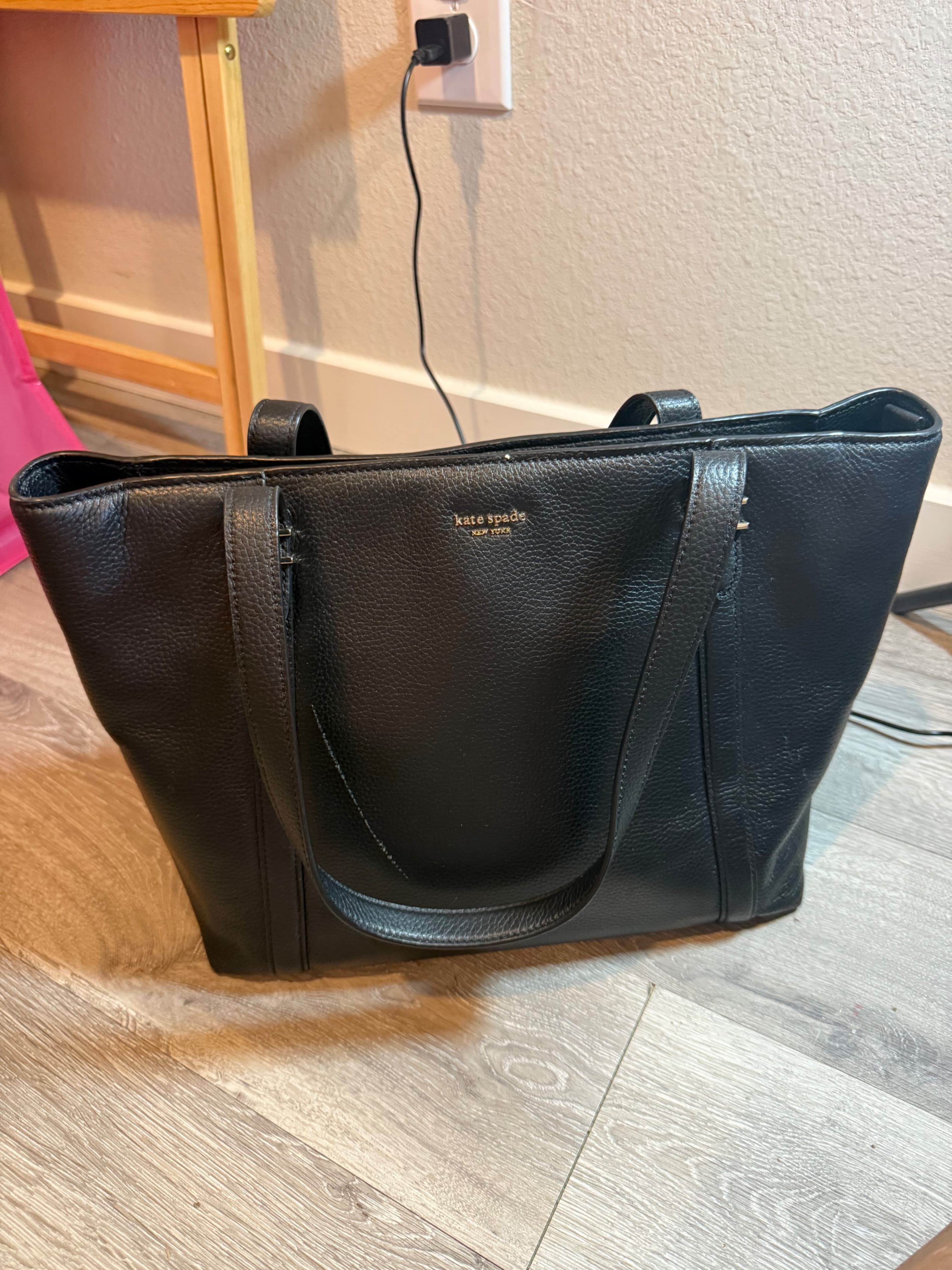 Kate Spade Black Leather Tote Bag