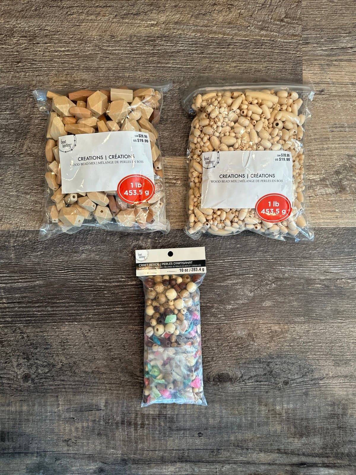 Craft supplies Wood Beads Shells 2.5 lbs