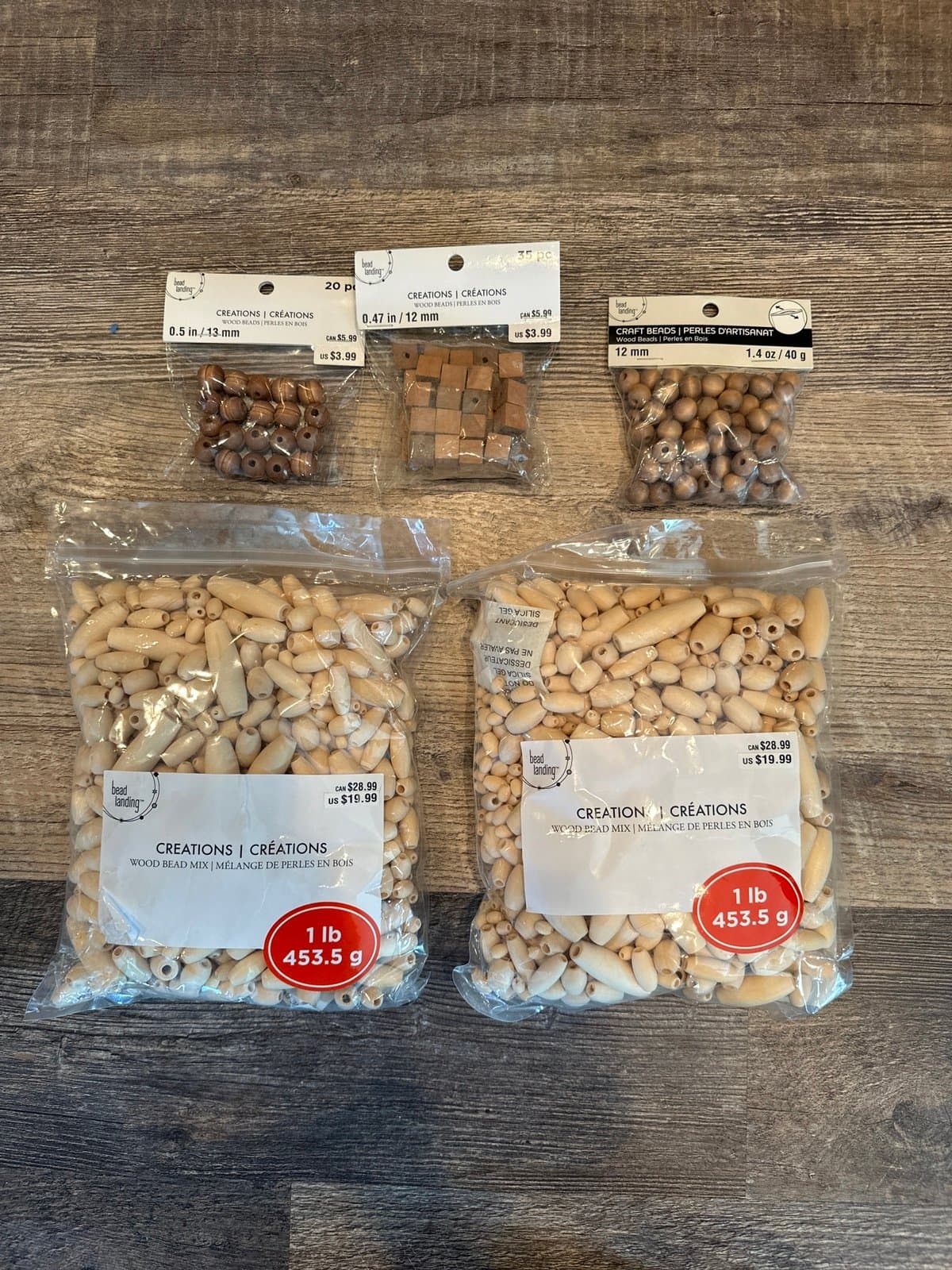 Wood Craft beads lot Craft 2 lbs plus