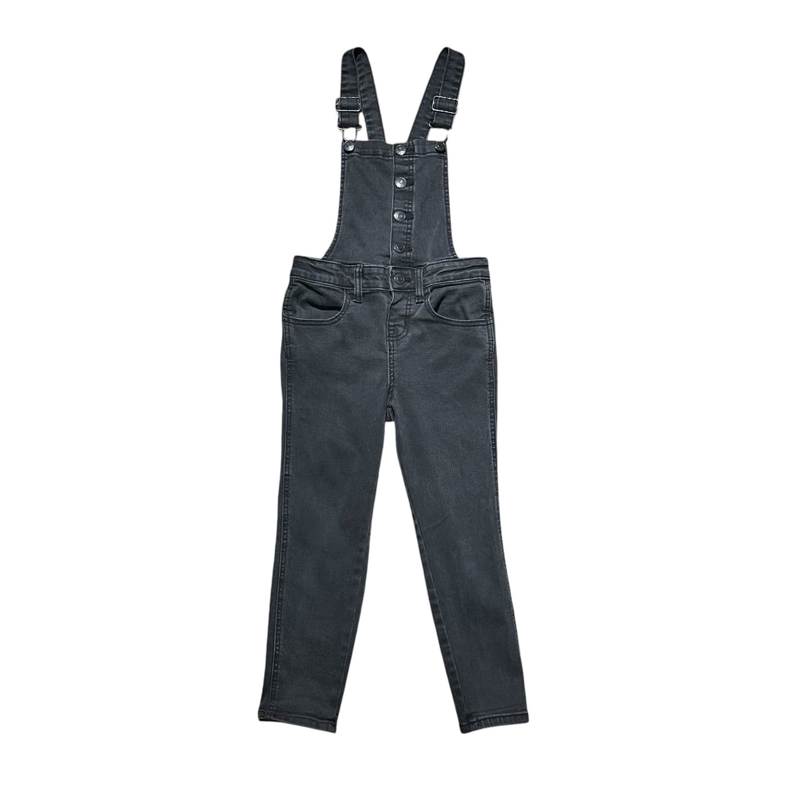 Girls Cat & Jack Black Denim Overalls – Size 6/6X