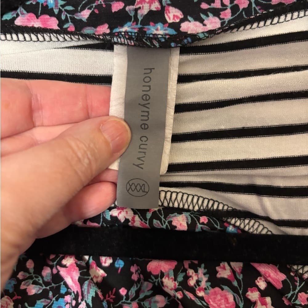 Honeyme Floral and Striped Top