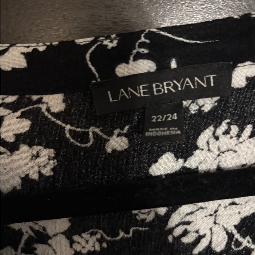 Lane Bryant Floral Black and White Dress - Crinkle Material