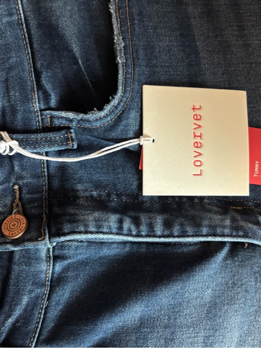 NWT Lovervet Women's Dark Indigo Tummy Control, Boot Cut Jeans - Stretch Denim