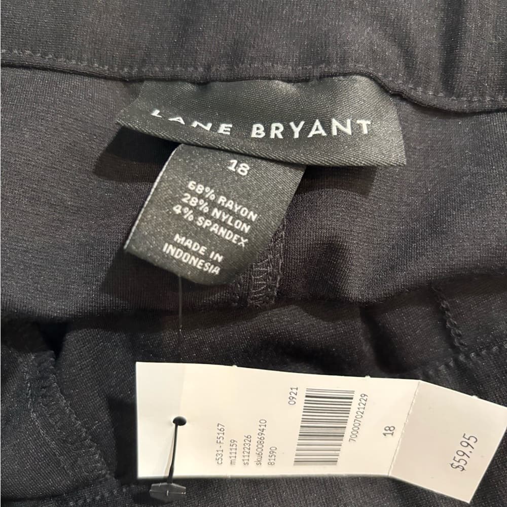 NWT Lane Bryant Pull On Black Bootcut Knit Pants