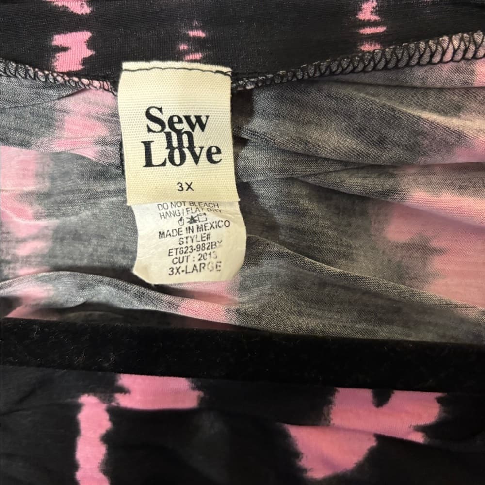 Sew in Love Pink and Black Tie-Dye Women's Top