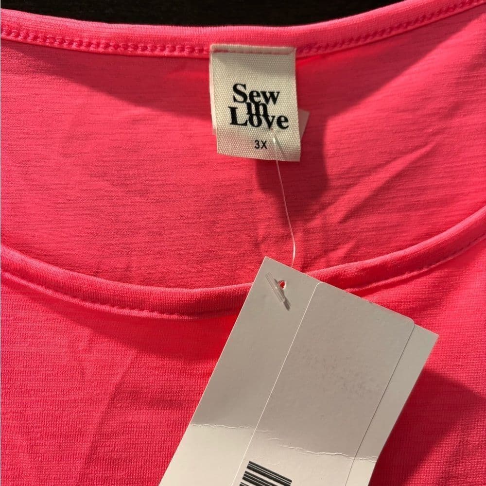 NWT Sew In Love Neon Pink Slinky Blouse