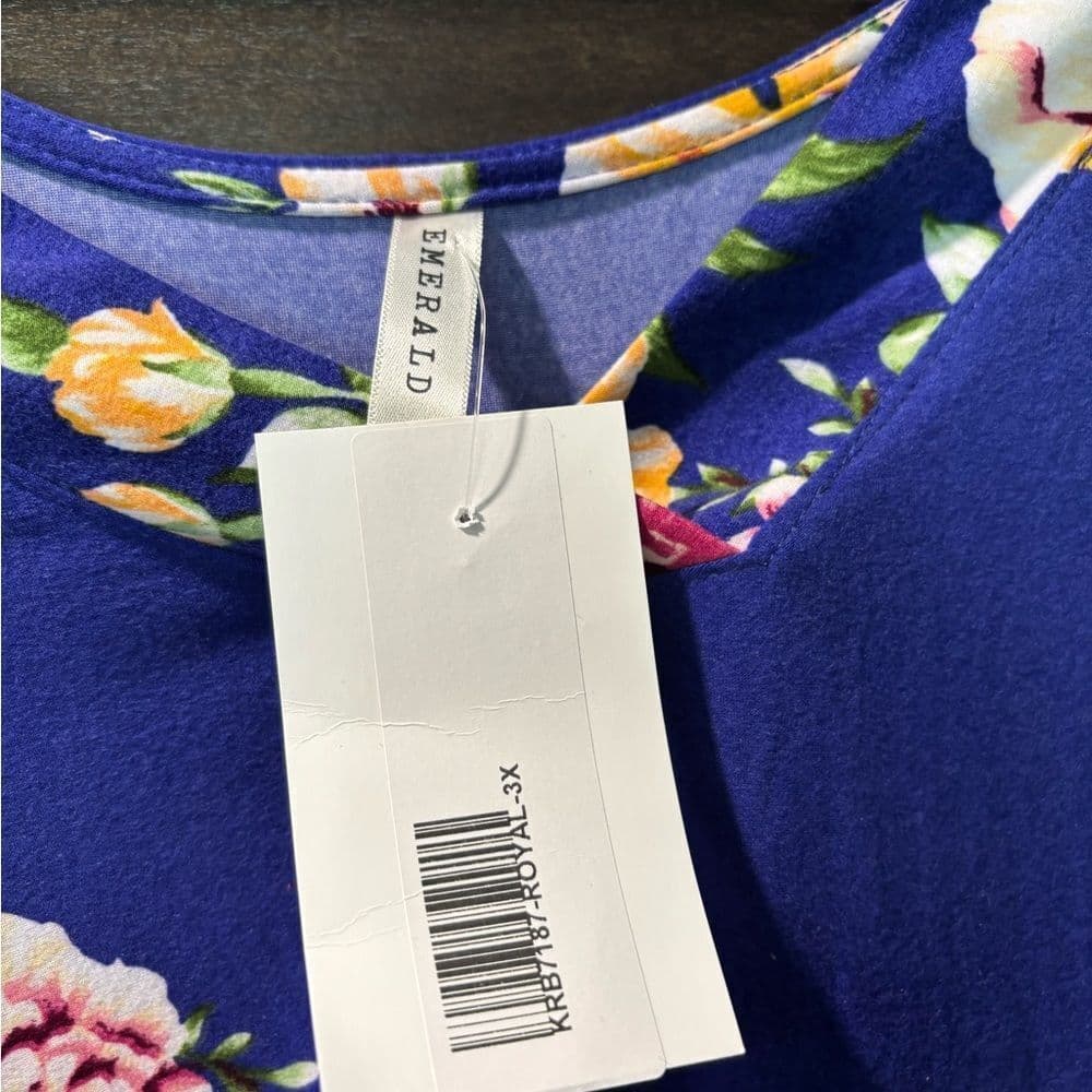 NWT Emerald Brand Blue and Pink Tunic Top