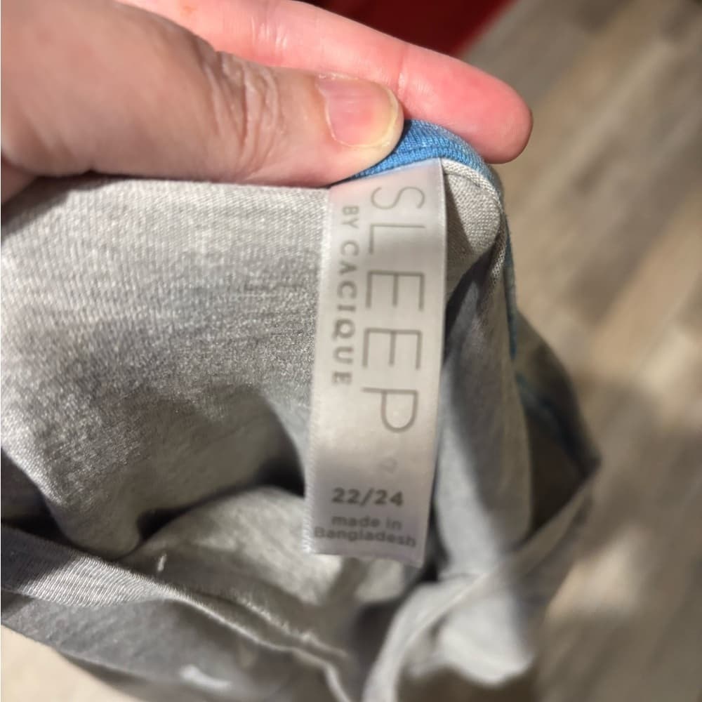 NWOT Cacique Gray and Blue PJ's Set