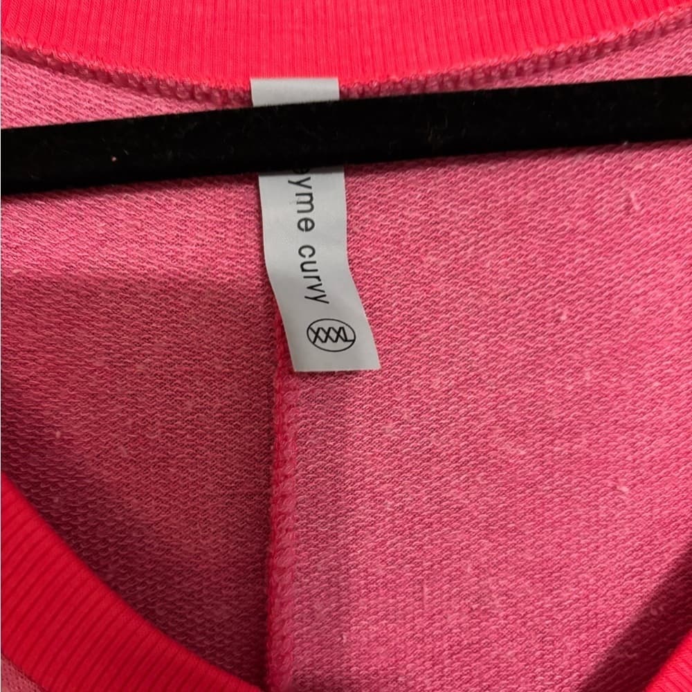 Honeyme Pink and Coral V-Neck Lightweight Sweatshirt