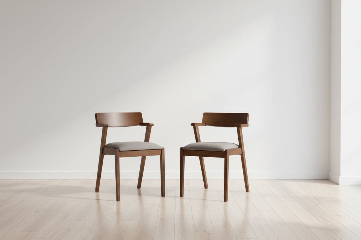 Hoft Home Set of 2 Zola Dining Chairs - Light Grey & Walnut FFE-1458