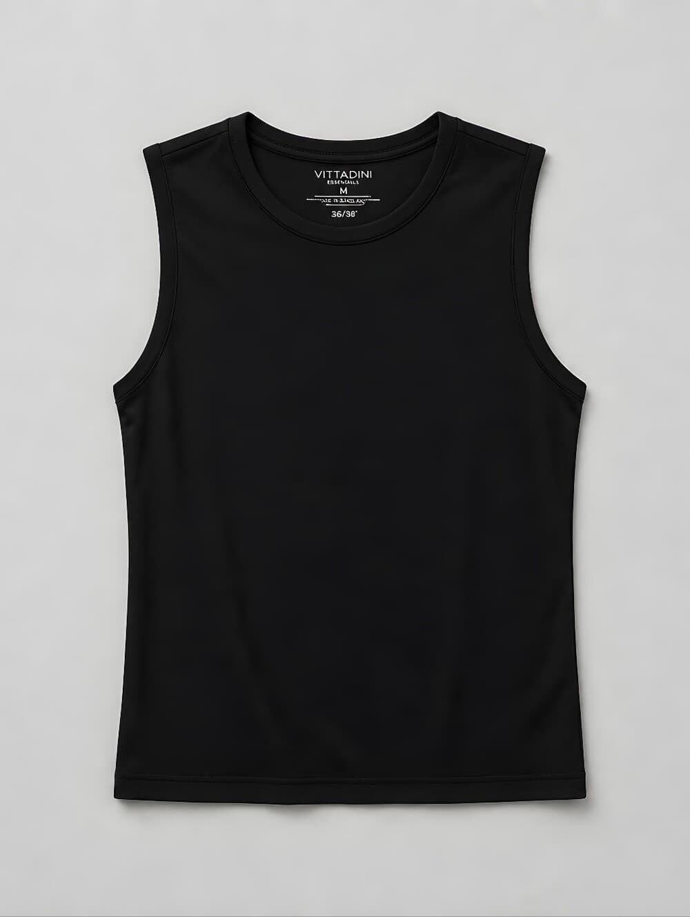 Adrienne Vittadini Ponte Sleeveless Top Black Crew Neck Shell Womens XS TP