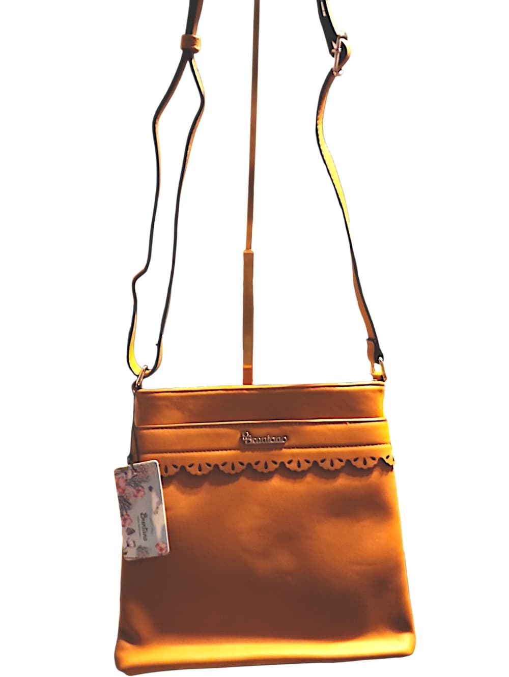 Brentano Mustard Scalloped Crossbody Bag for Women
