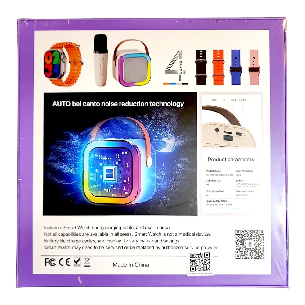 Crown K13 Ultra 2 Smart Watch & Mini Karaoke Bundle