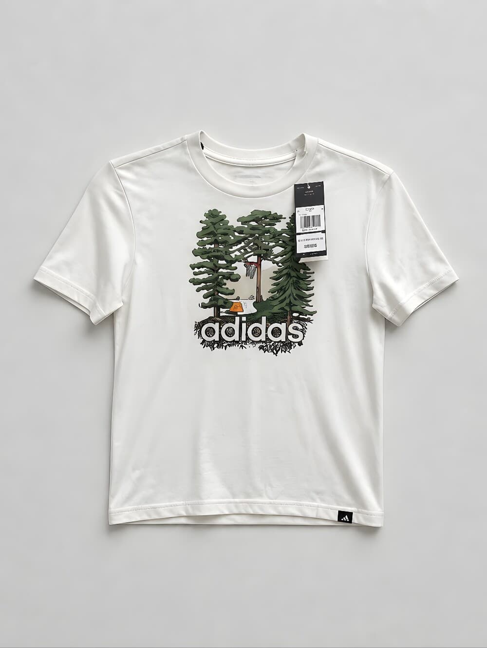 Adidas Boys Nature Hoops Graphic T-Shirt White Size 8
