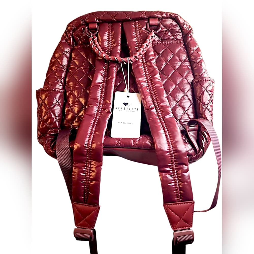 Luxurious Heartlove By Charo Quilted Backpack and Pouch Set