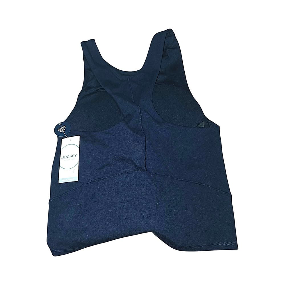 Jockey Sport Womens Navy Blue High Neck Cross Back Active Tank Top