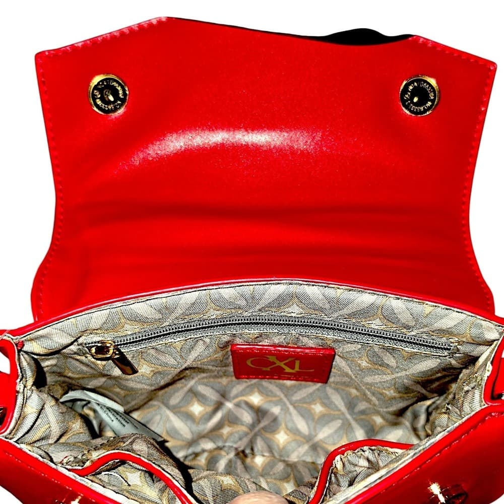 CXL Christian Lacroix Lane Matte Patent Red Crossbody Bag NEW