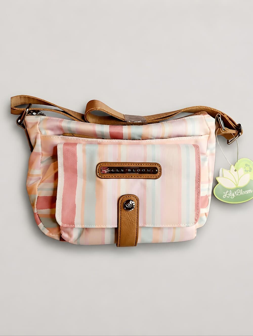 Lily Bloom Pastel Striped Crossbody Bag