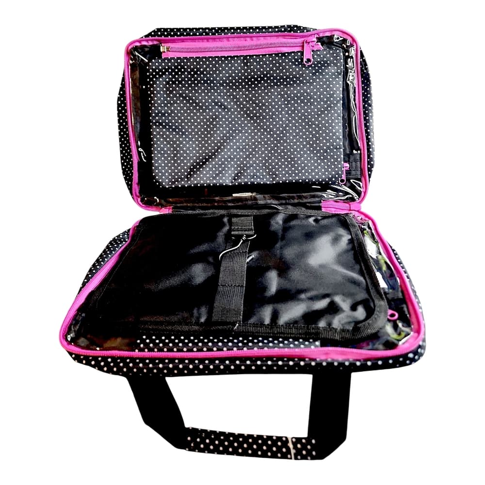 Bang & Carsen Black and Pink Polka Dot Travel Bag NWT