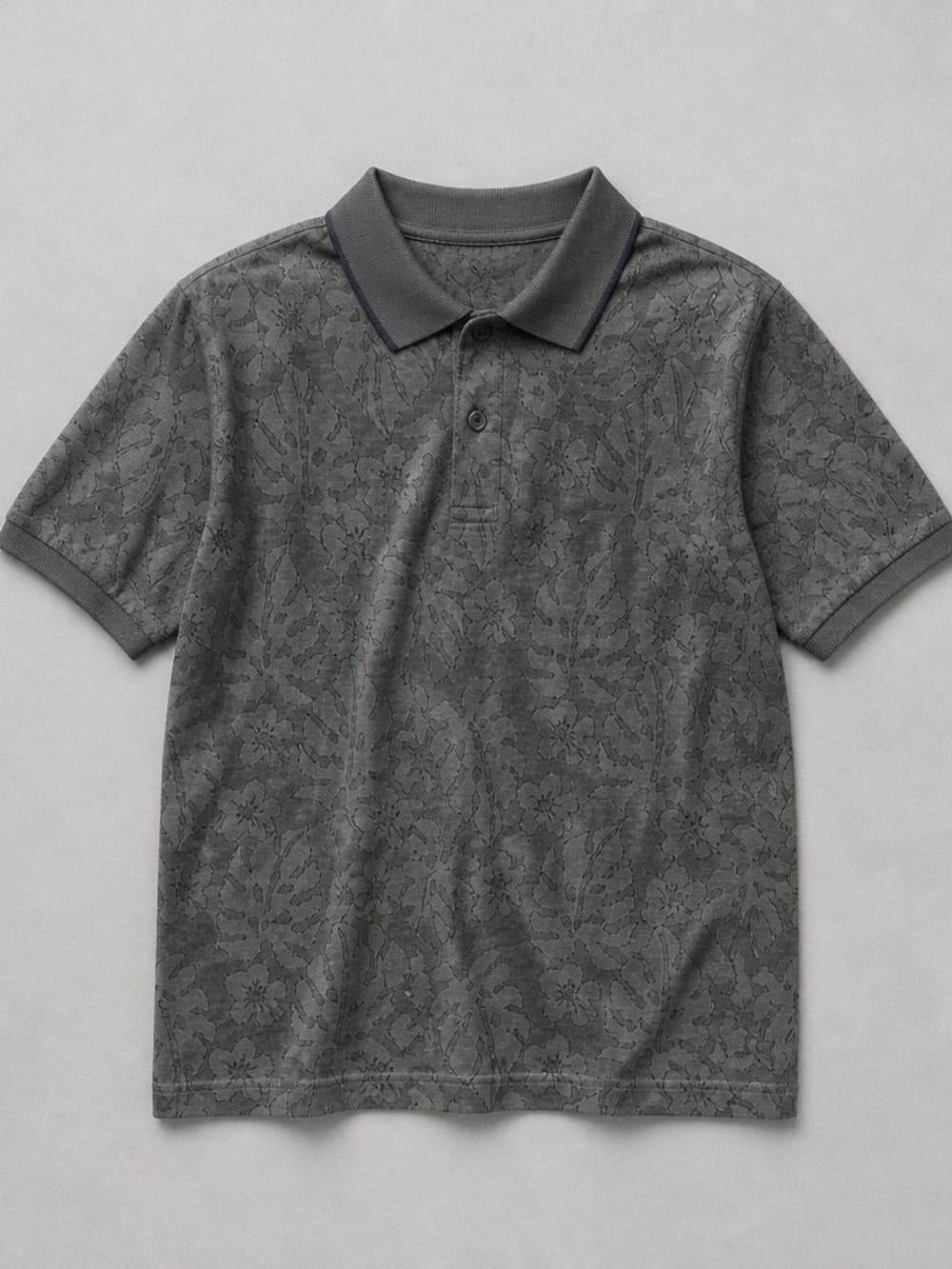Nicklaus Men's Dark Green Floral Jacquard Polo Shirt