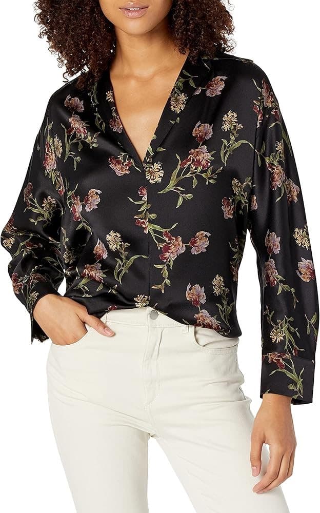 Vince Women's Iris Honeysuckle Shaped Collar Pullover