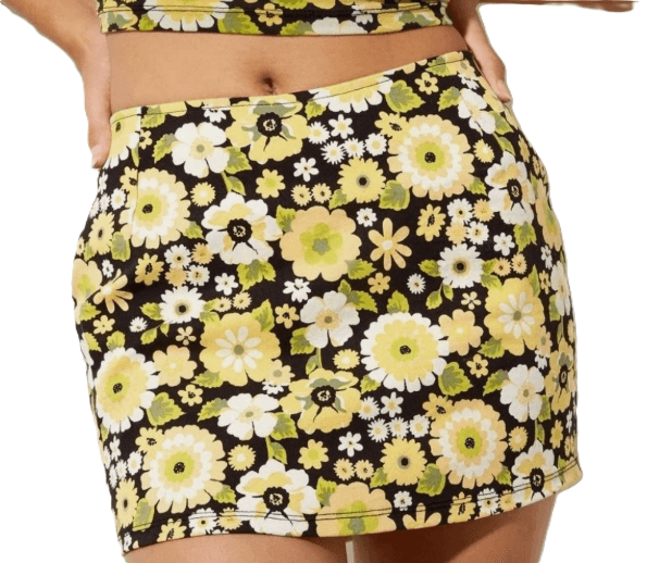 Motel Floral Mini Skirt