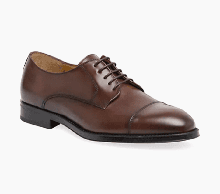 A. Testoni Cap Toe Derby Shoes - Brown