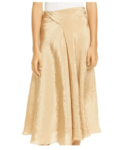Vince Gold Crinkle Twist Skirt