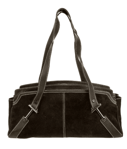 Tod's Black Leather and Nylon Shoulder Baguette