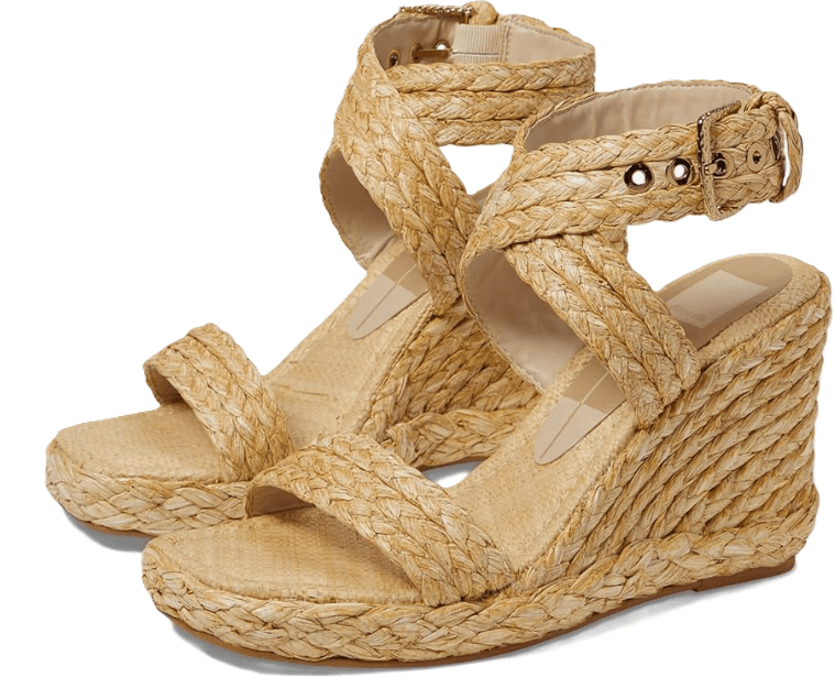 Dolce Vita Aldona Light Natural Raffia Wedge Sandal