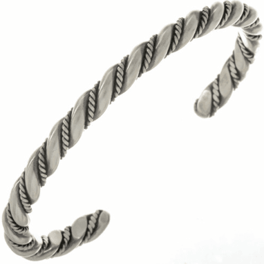 Navajo Double Twist Sterling Silver Handmade Cuff Bracelet
