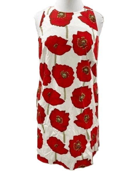 Sara Campbell Red Poppy Floral Sheath Dress NWT